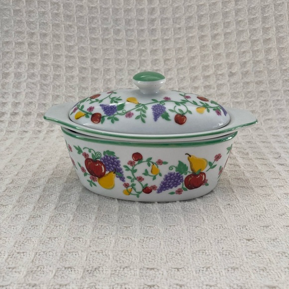 Cooks Street Fruit Pattern 1/2 Stick Butter Boat - Picture 3 of 9